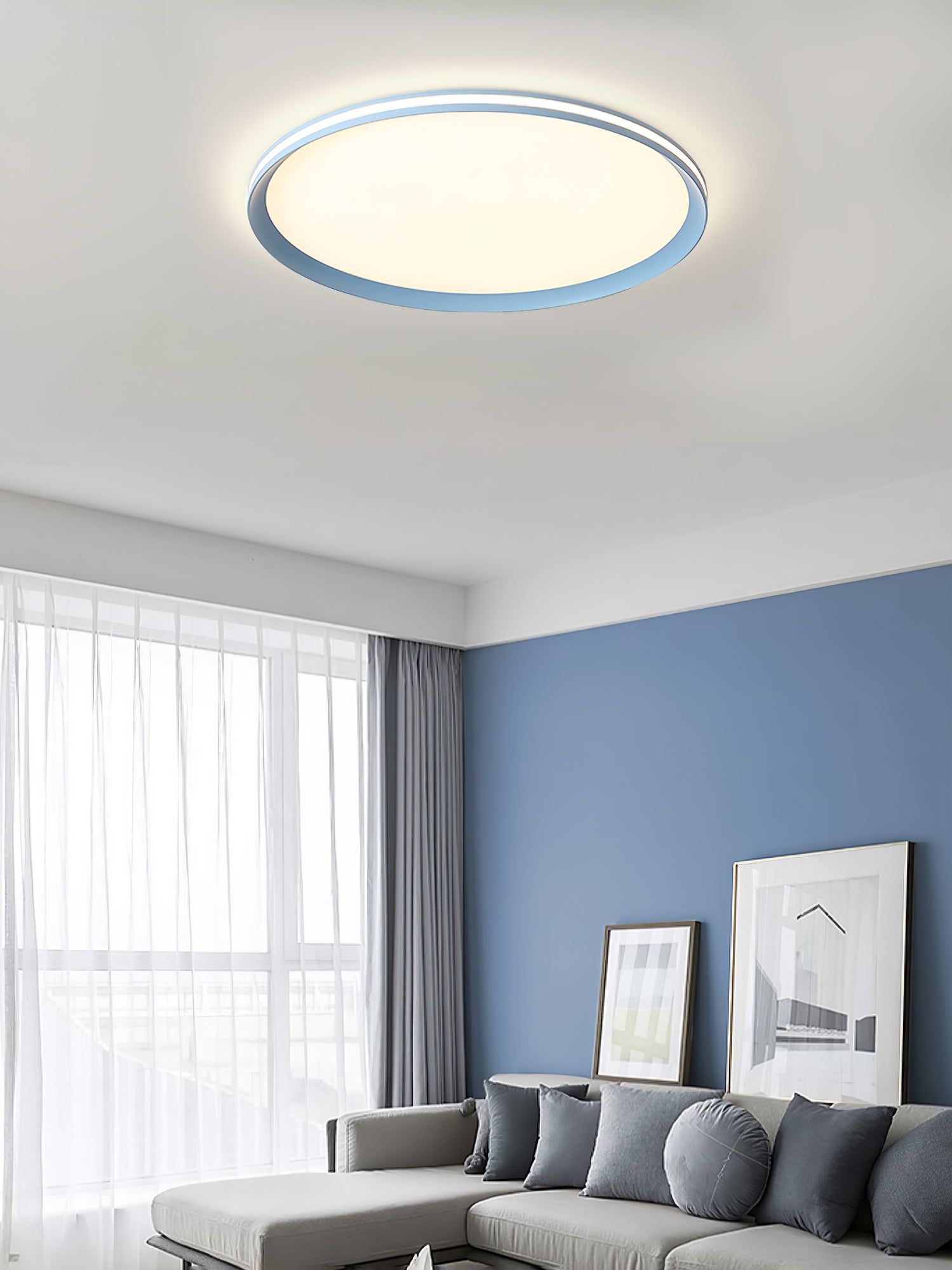 Modern Round Acrylic LED Flush Mount Ceiling Light for Living Room and Kitchen
