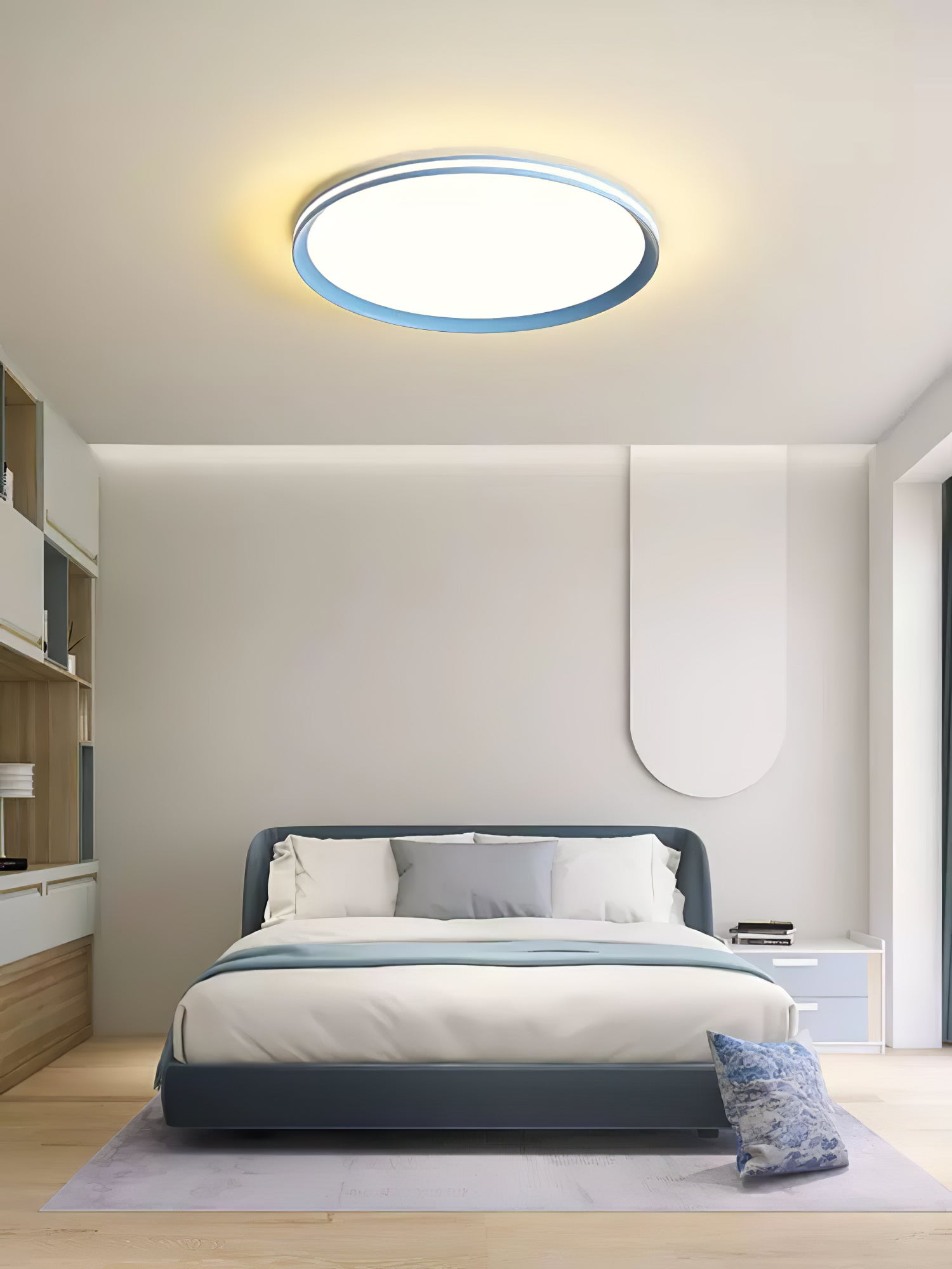 Modern Round Acrylic LED Flush Mount Ceiling Light for Living Room and Kitchen