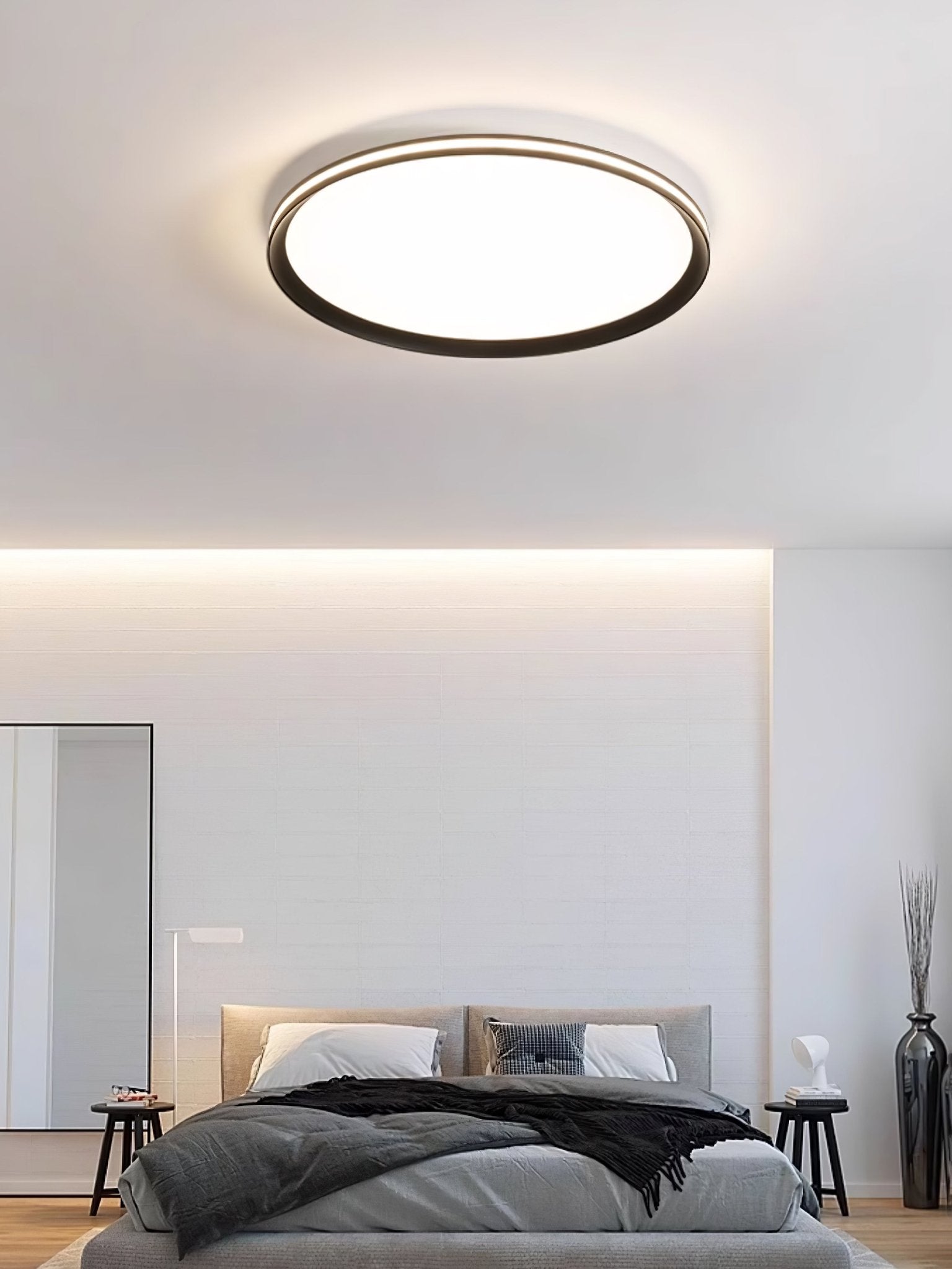 Modern Round Acrylic LED Flush Mount Ceiling Light for Living Room and Kitchen