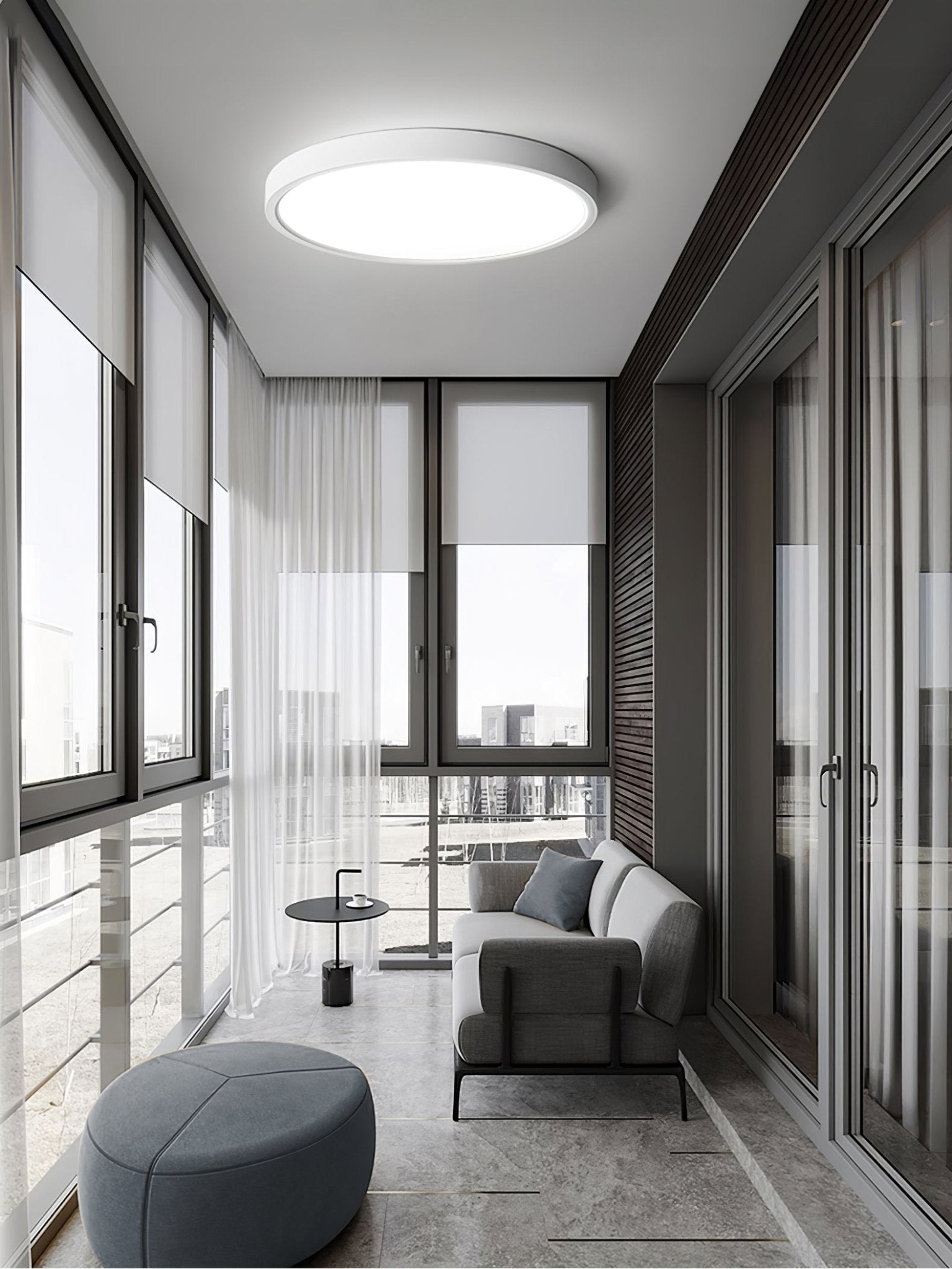 Modern Ultra Slim Round LED Ceiling Light Flush Mount Minimalist Acrylic Fixture