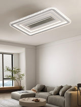 Large 38.6 Inch Modern Rectangular LED Ceiling Lamp Ultrathin Flush Mount Lighting White