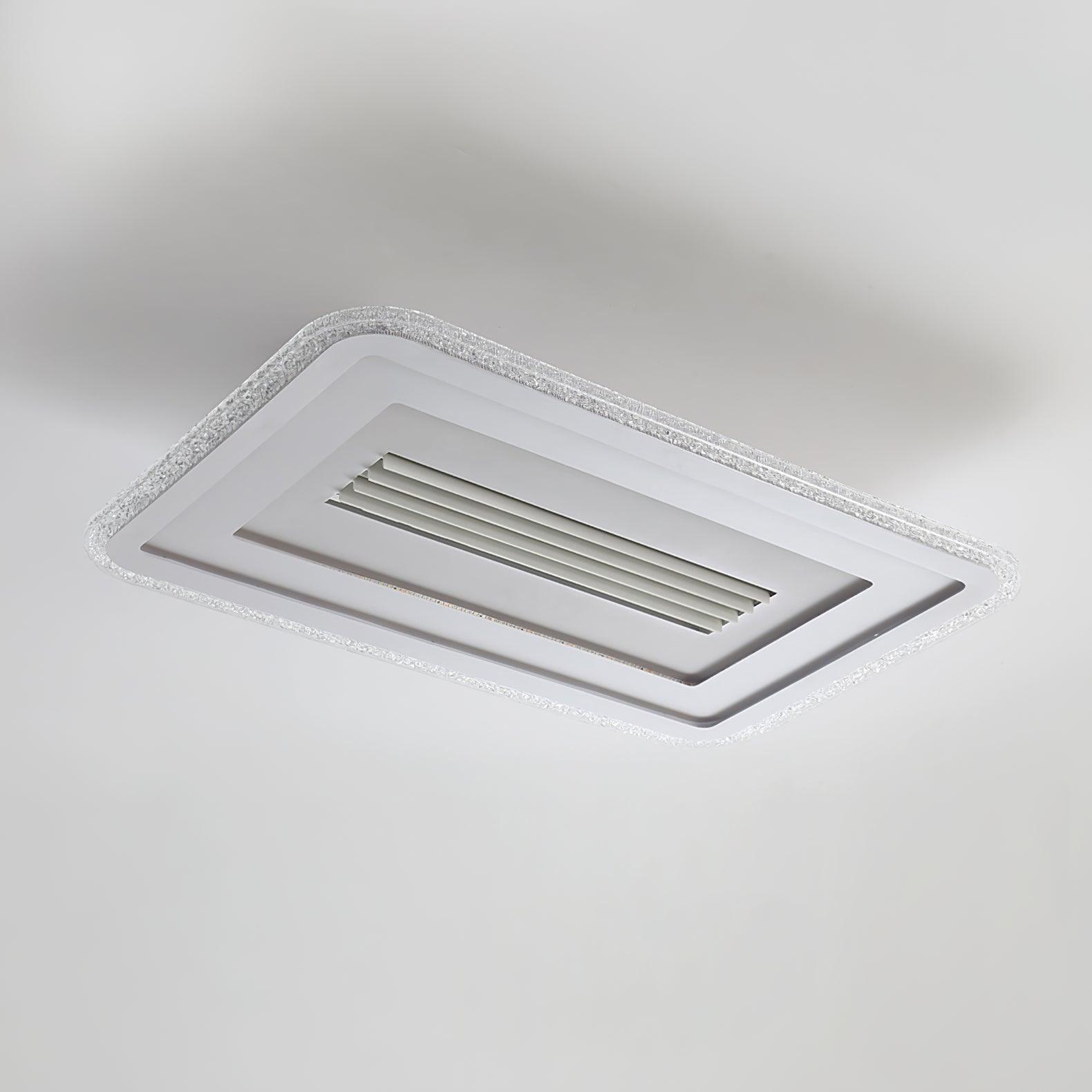 Large 38.6 Inch Modern Rectangular LED Ceiling Lamp Ultrathin Flush Mount Lighting White