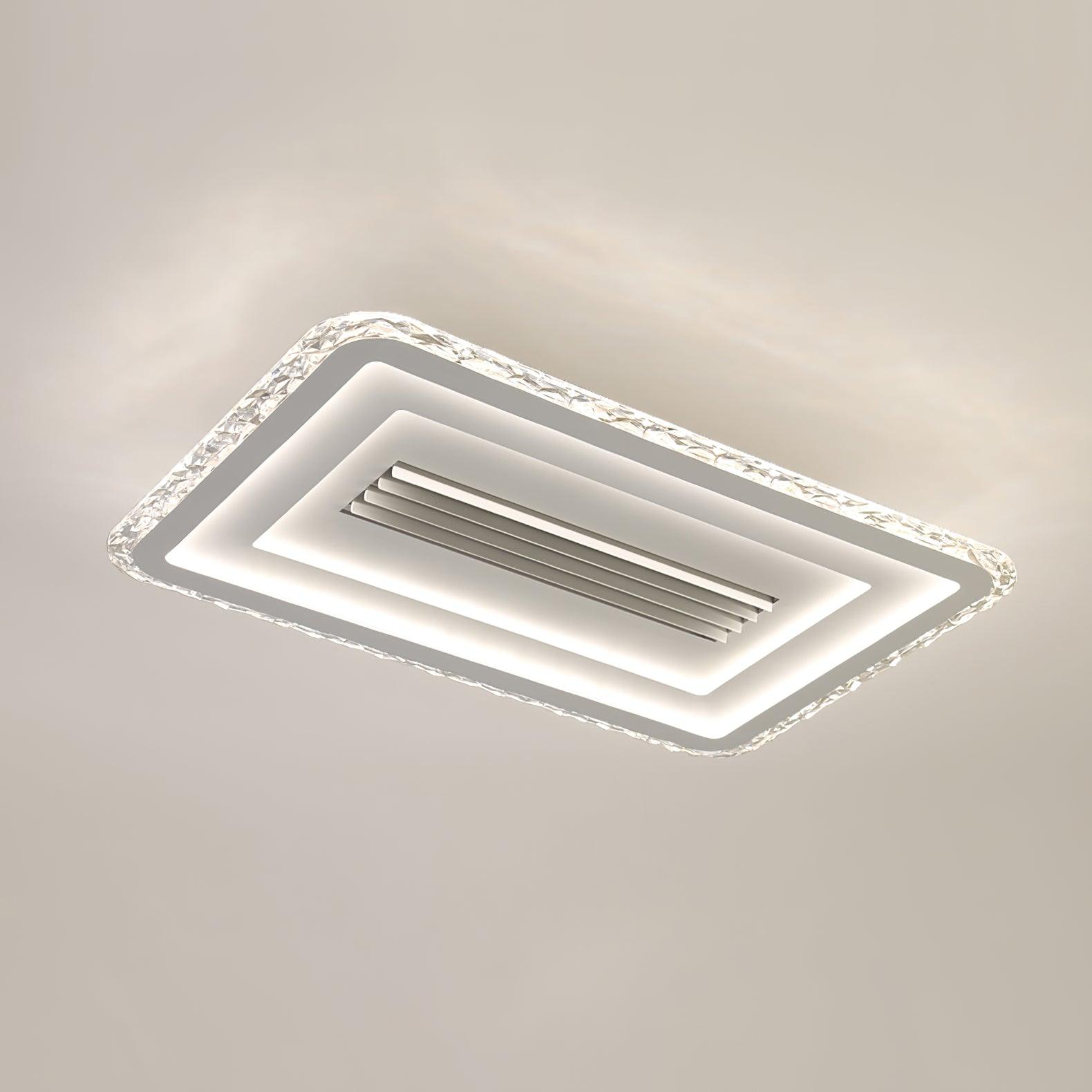 Large 38.6 Inch Modern Rectangular LED Ceiling Lamp Ultrathin Flush Mount Lighting White