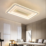 Large 38.6 Inch Modern Rectangular LED Ceiling Lamp Ultrathin Flush Mount Lighting White