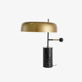 Modern Adam Table Lamp with Black Marble Base and Gold Metal Shade for Bedroom and Office