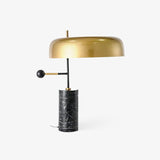 Modern Adam Table Lamp with Black Marble Base and Gold Metal Shade for Bedroom and Office