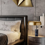 Modern Adam Table Lamp with Black Marble Base and Gold Metal Shade for Bedroom and Office