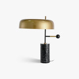 Modern Adam Table Lamp with Black Marble Base and Gold Metal Shade for Bedroom and Office