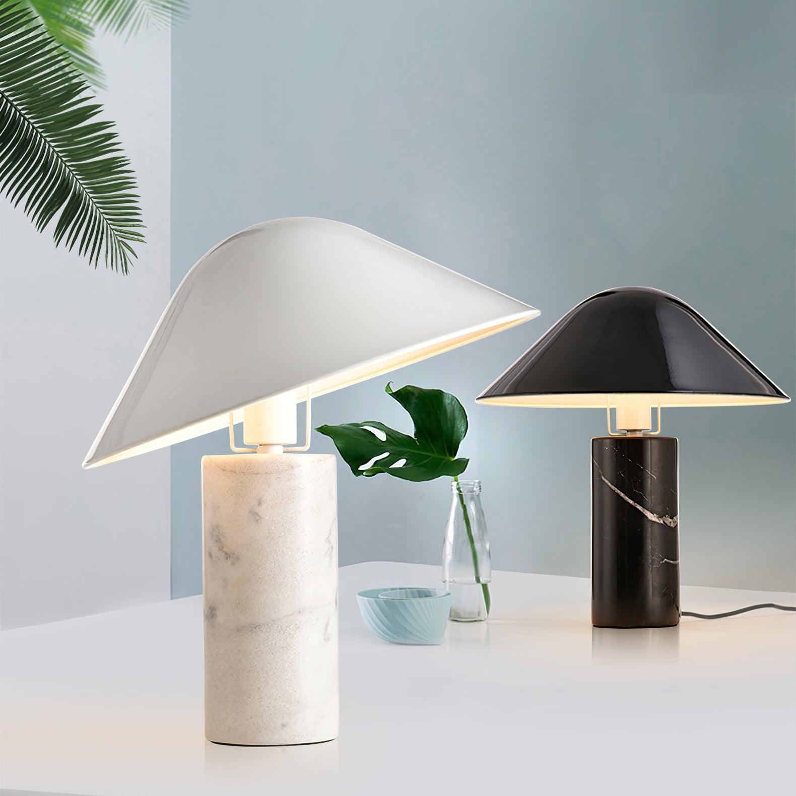 Adelaide Modern Marble Table Lamp with Metal Shade for Contemporary Bedside Lighting