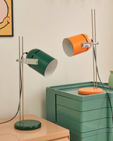 Modern Adjustable Height Metal Desk Lamp with Pivoting Head for Home Office