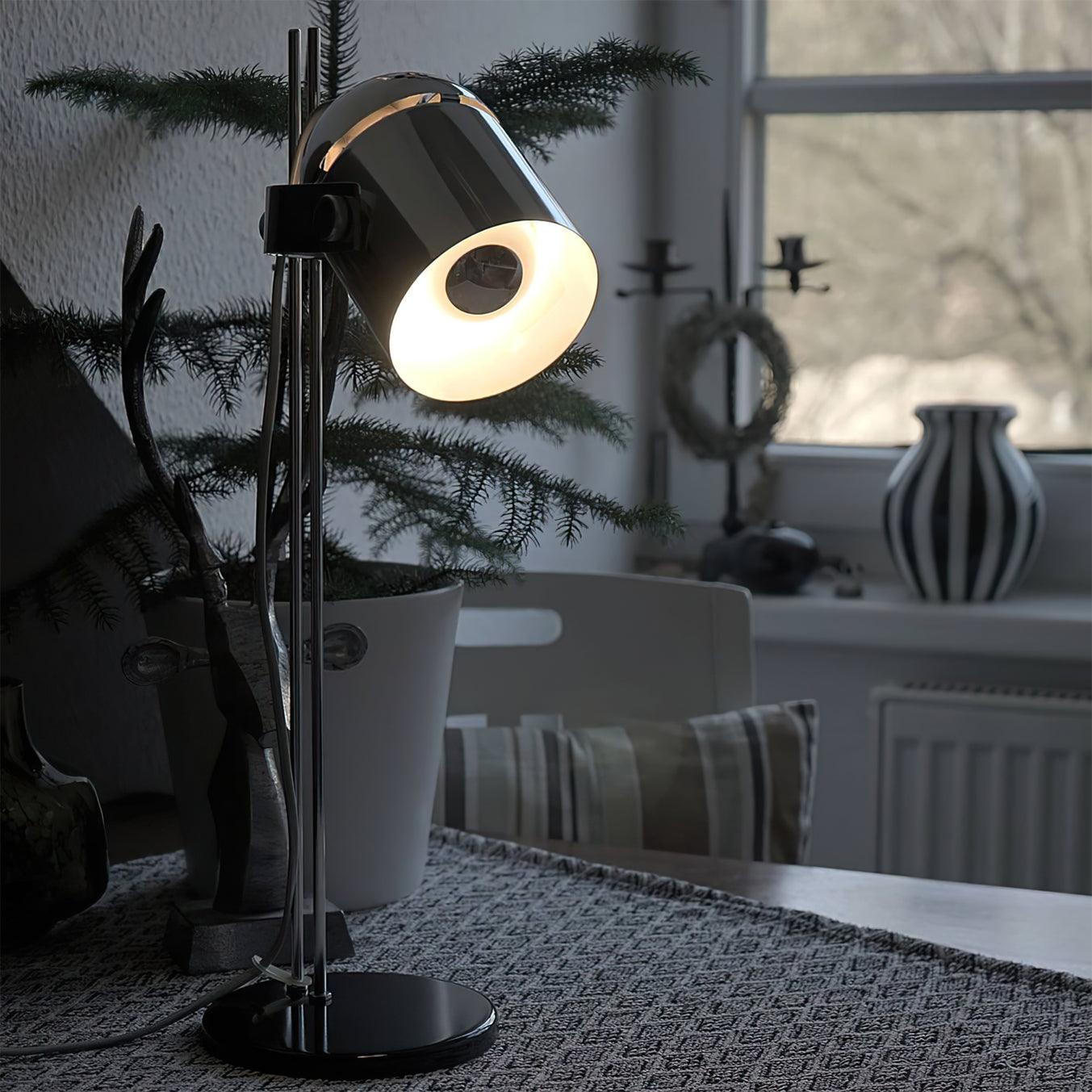 Modern Adjustable Height Metal Desk Lamp with Pivoting Head for Home Office
