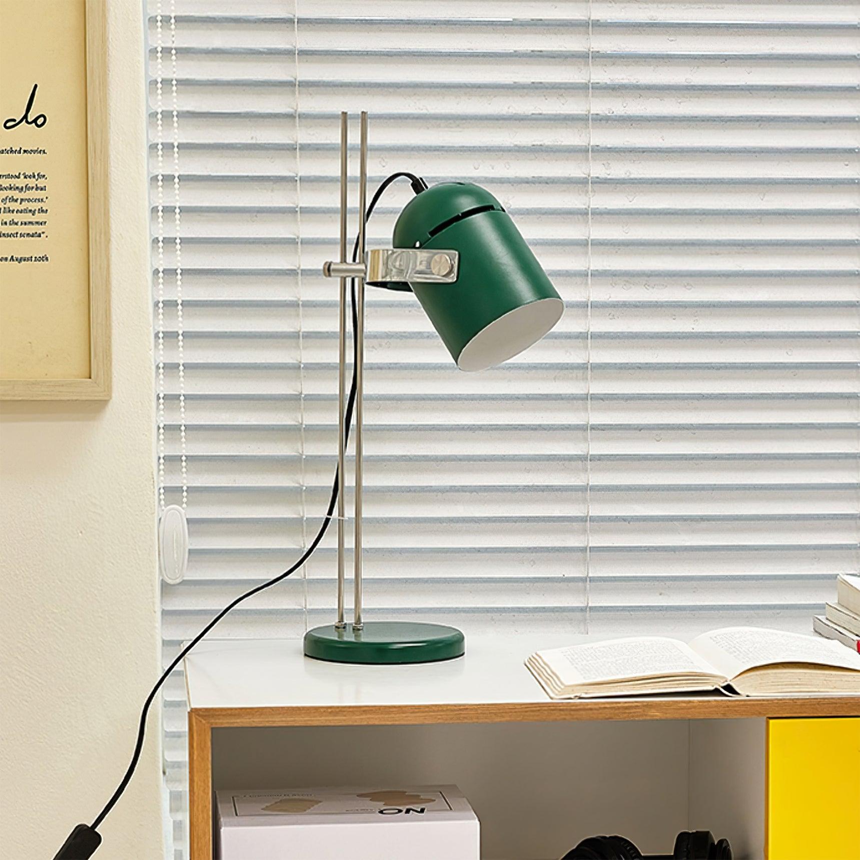 Modern Adjustable Height Metal Desk Lamp with Pivoting Head for Home Office