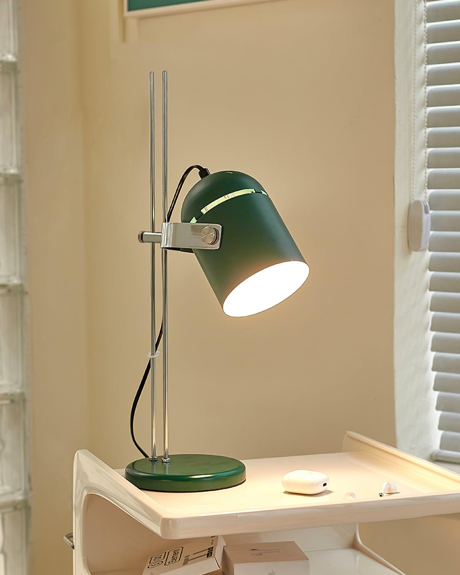 Modern Adjustable Height Metal Desk Lamp with Pivoting Head for Home Office