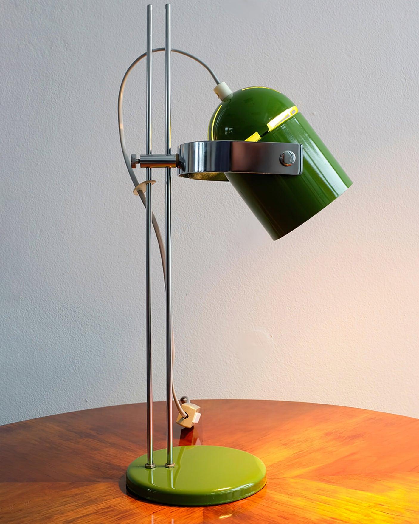 Modern Adjustable Height Metal Desk Lamp with Pivoting Head for Home Office