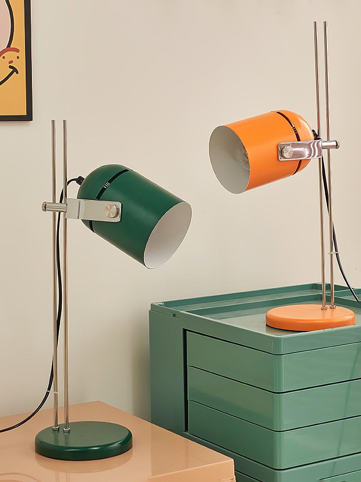 Modern Adjustable Height Metal Desk Lamp with Pivoting Head for Home Office
