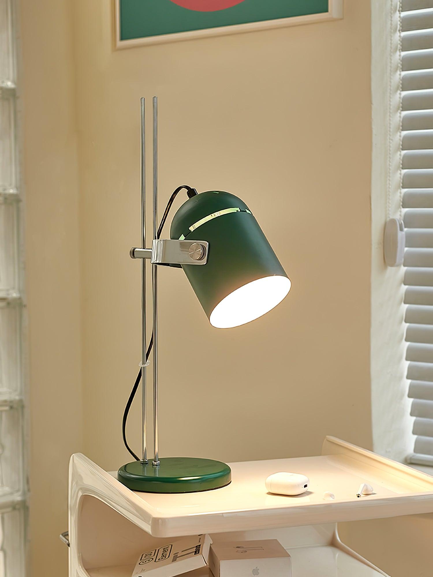 Modern Adjustable Height Metal Desk Lamp with Pivoting Head for Home Office