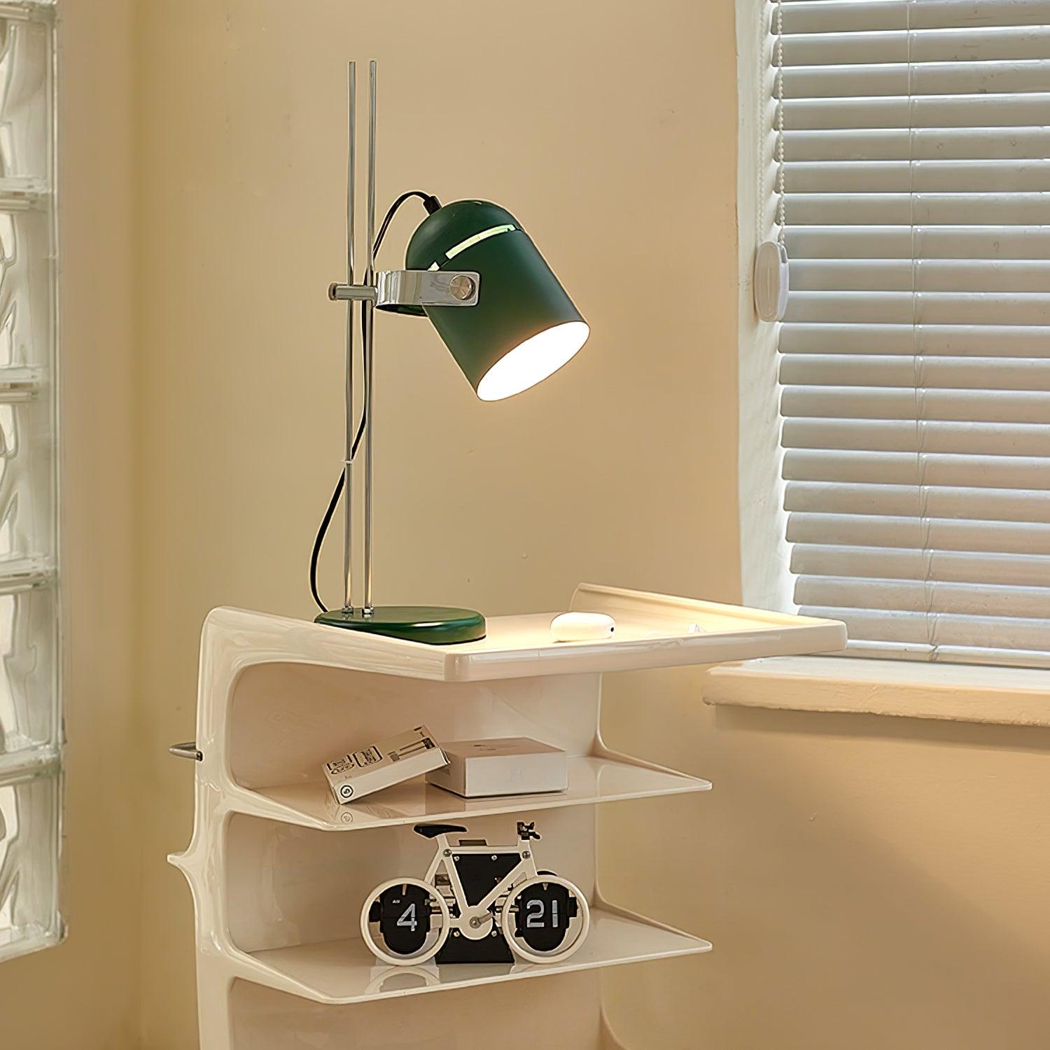 Modern Adjustable Height Metal Desk Lamp with Pivoting Head for Home Office