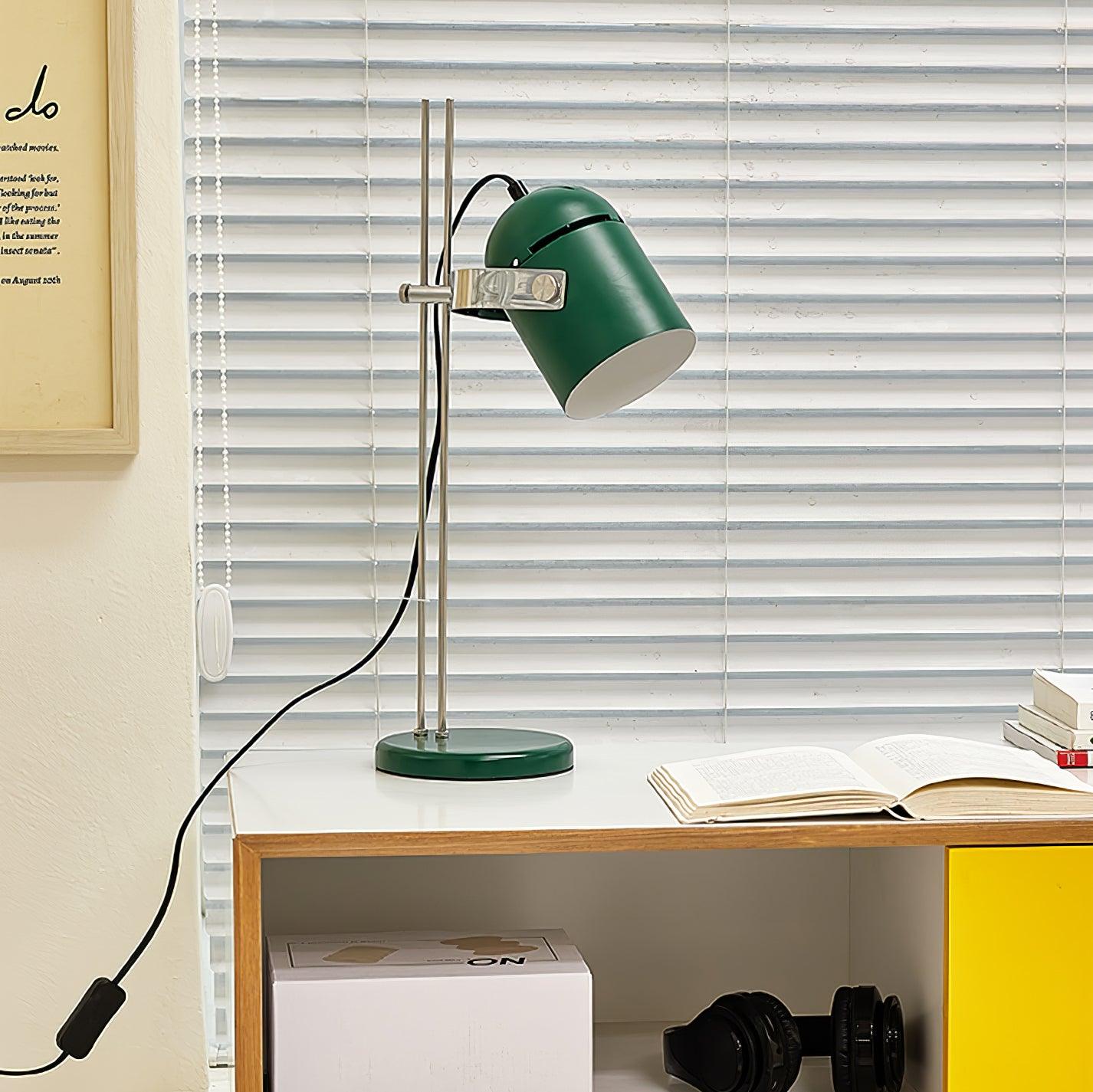 Modern Adjustable Height Metal Desk Lamp with Pivoting Head for Home Office