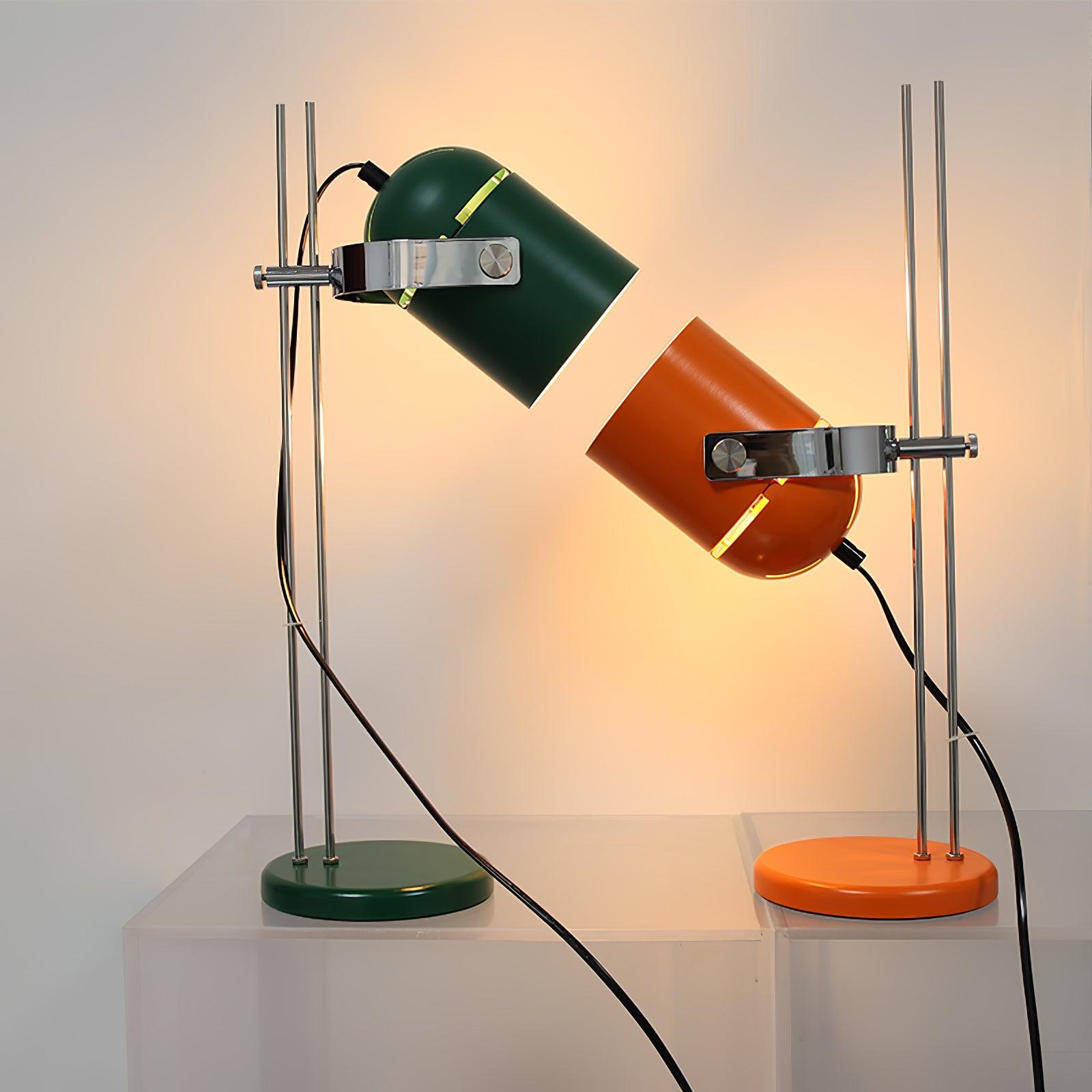 Modern Adjustable Height Metal Desk Lamp with Pivoting Head for Home Office