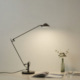 Modern Adjustable Black Metal Office Desk Lamp with LED Cone Shade