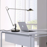 Modern Adjustable Black Metal Office Desk Lamp with LED Cone Shade