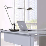 Modern Adjustable Black Metal Office Desk Lamp with LED Cone Shade