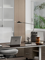 Modern Adjustable Black Metal Office Desk Lamp with LED Cone Shade
