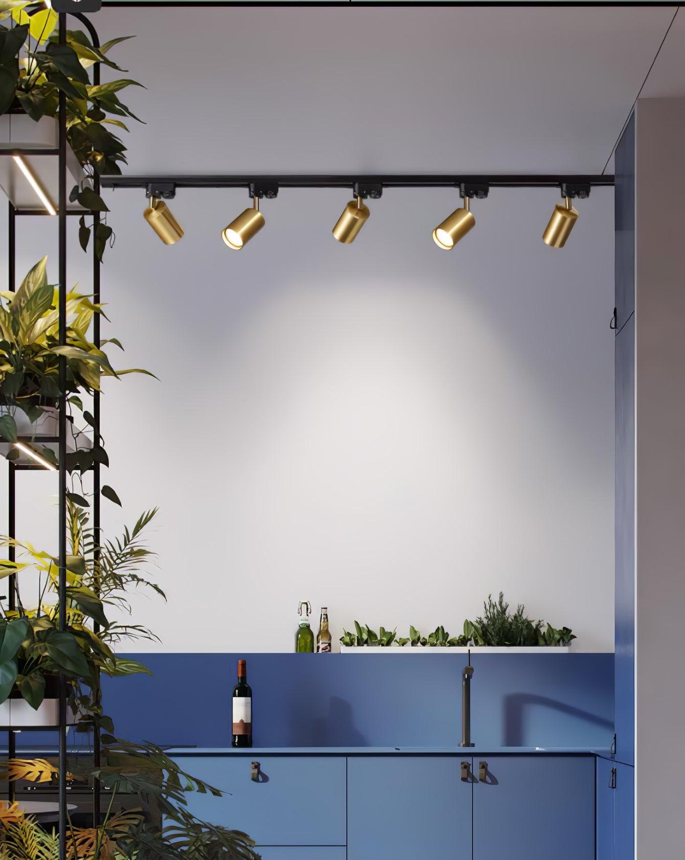 Modern Adjustable LED Track Ceiling Light with Rotatable Spotlights for Kitchen and Art Gallery