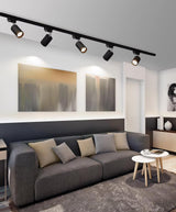 Modern Adjustable LED Track Ceiling Light with Rotatable Spotlights for Kitchen and Art Gallery