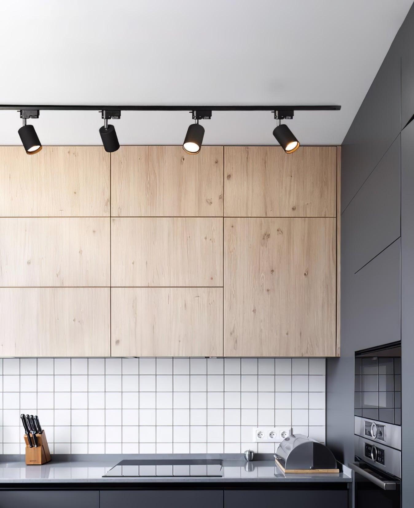 Modern Adjustable LED Track Ceiling Light with Rotatable Spotlights for Kitchen and Art Gallery