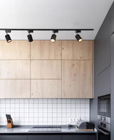 Modern Adjustable LED Track Ceiling Light with Rotatable Spotlights for Kitchen and Art Gallery