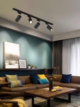 Modern Adjustable LED Track Ceiling Light with Rotatable Spotlights for Kitchen and Art Gallery
