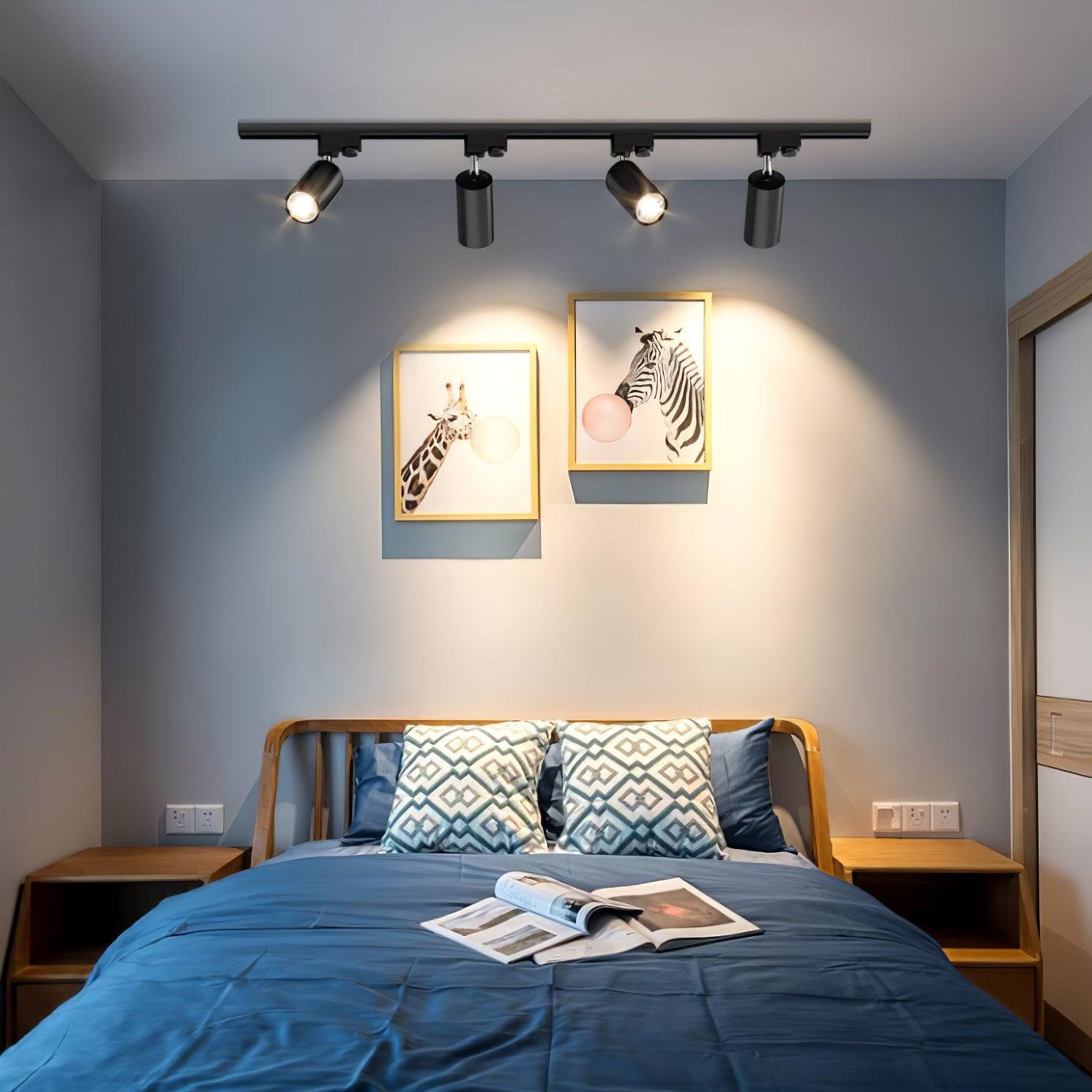 Modern Adjustable LED Track Ceiling Light with Rotatable Spotlights for Kitchen and Art Gallery