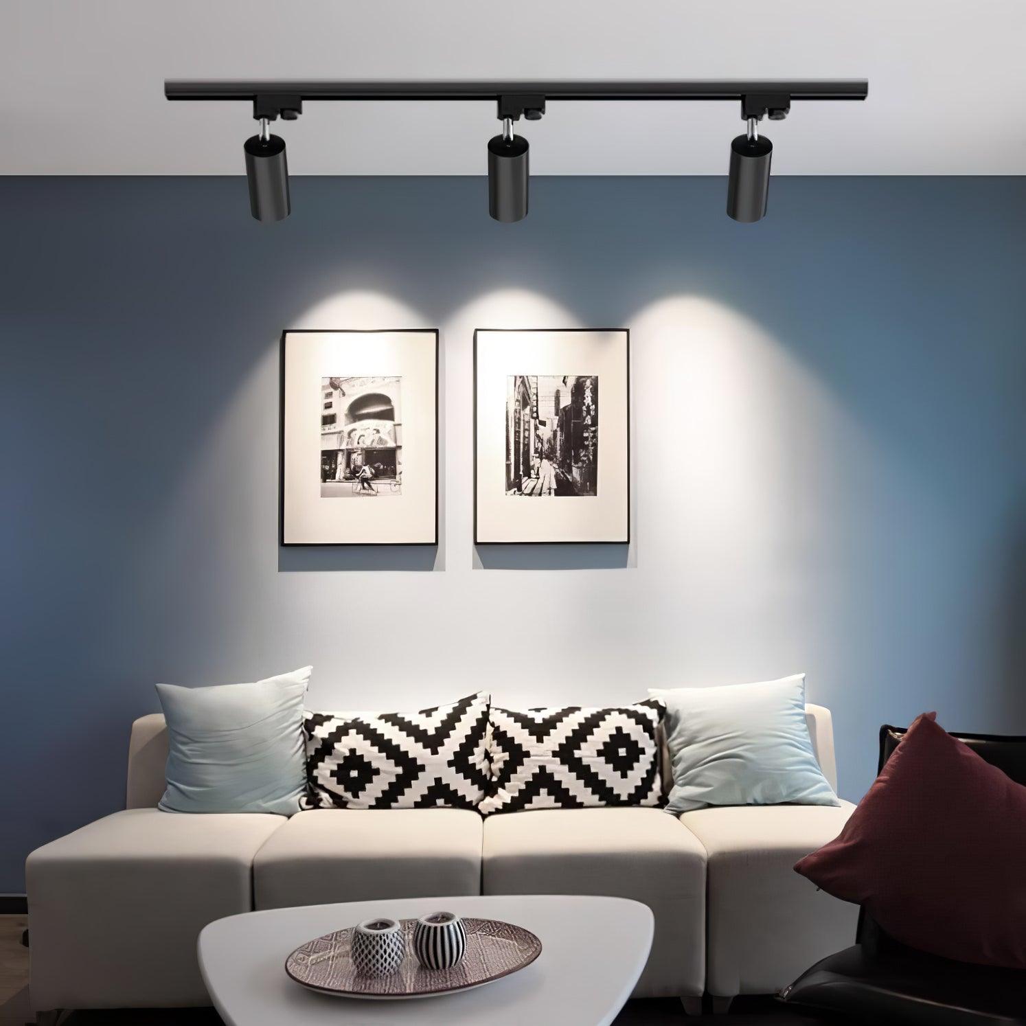 Modern Adjustable LED Track Ceiling Light with Rotatable Spotlights for Kitchen and Art Gallery