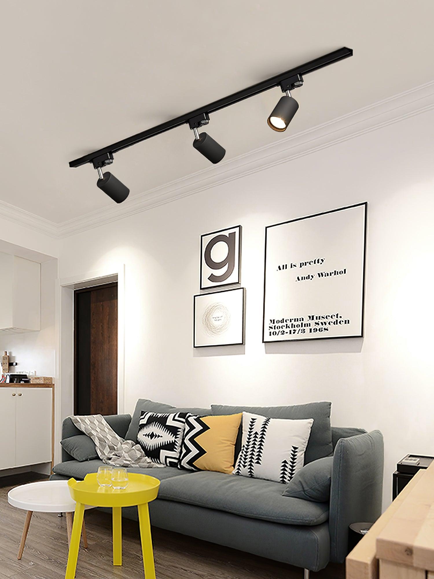 Modern Adjustable LED Track Ceiling Light with Rotatable Spotlights for Kitchen and Art Gallery