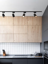 Modern Adjustable LED Track Ceiling Light with Rotatable Spotlights for Kitchen and Art Gallery