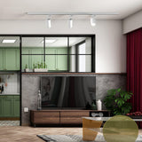 Modern Adjustable LED Track Ceiling Light with Rotatable Spotlights for Kitchen and Art Gallery