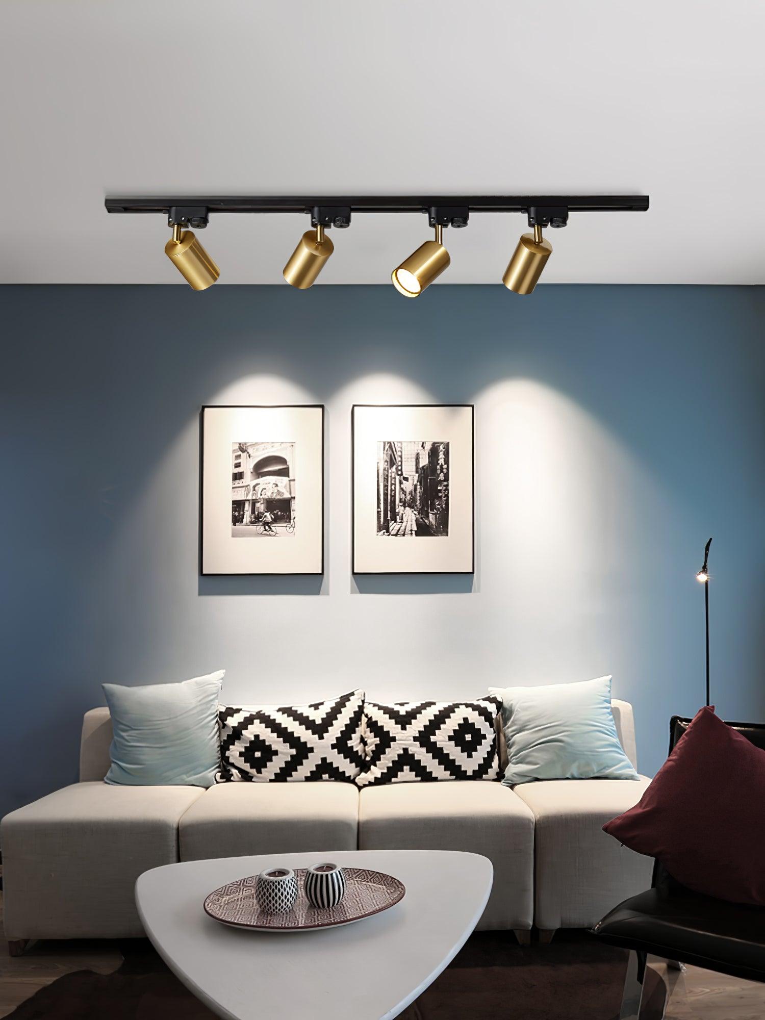 Modern Adjustable LED Track Ceiling Light with Rotatable Spotlights for Kitchen and Art Gallery