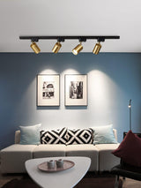 Modern Adjustable LED Track Ceiling Light with Rotatable Spotlights for Kitchen and Art Gallery