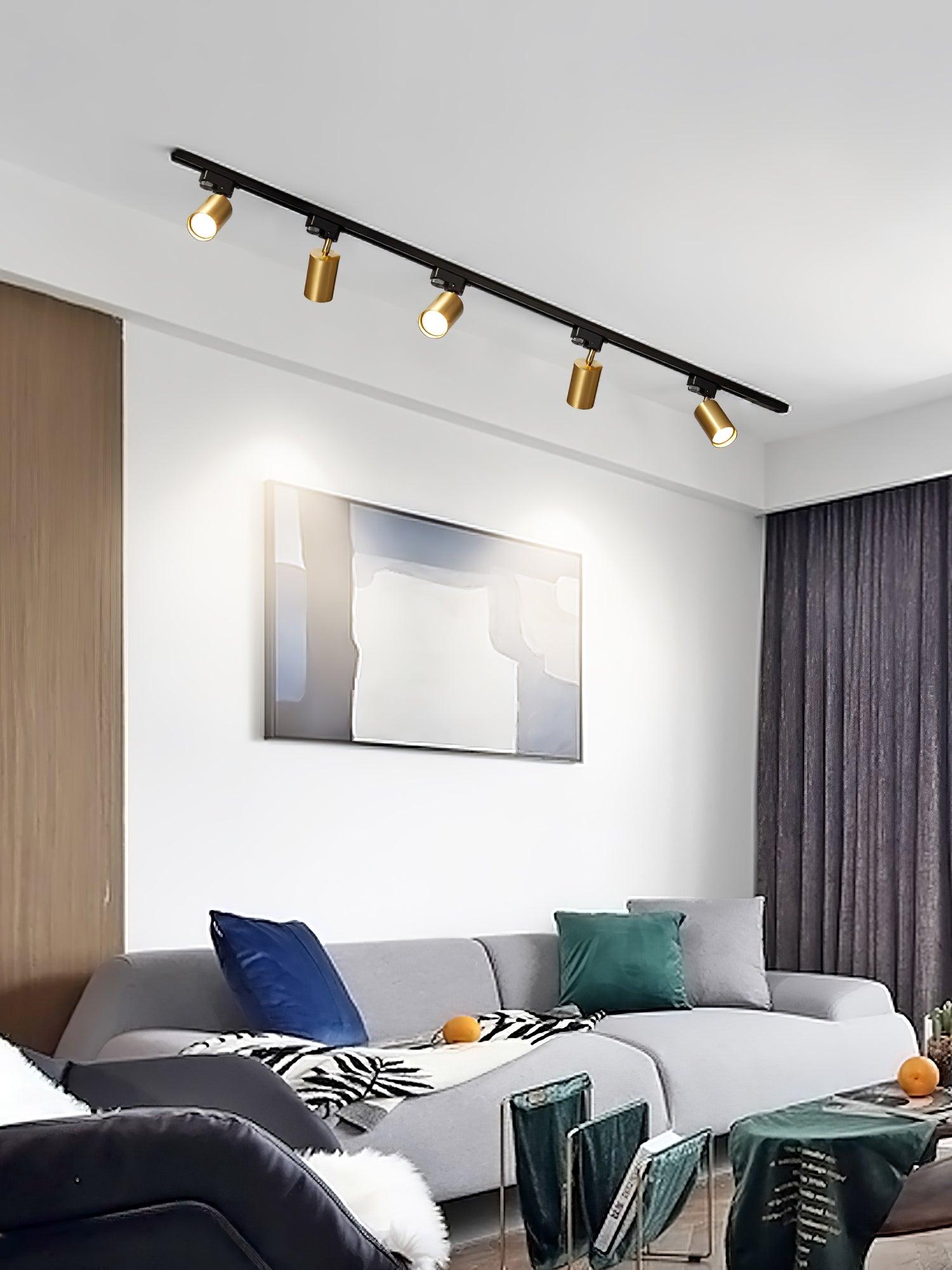 Modern Adjustable LED Track Ceiling Light with Rotatable Spotlights for Kitchen and Art Gallery