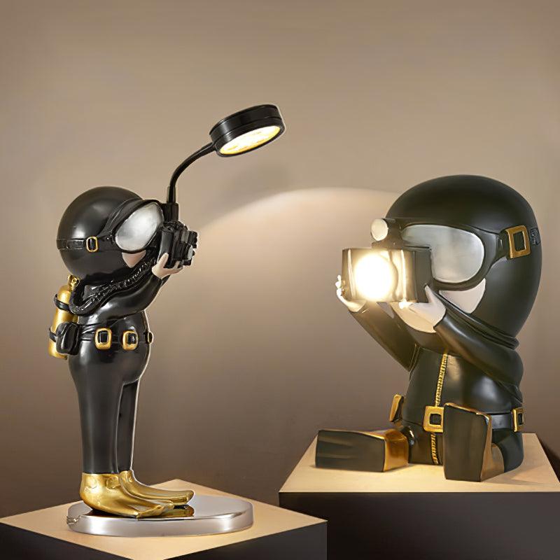 Modern Resin Adventurer Table Lamp Decorative Character Bedside Lighting for Bedrooms
