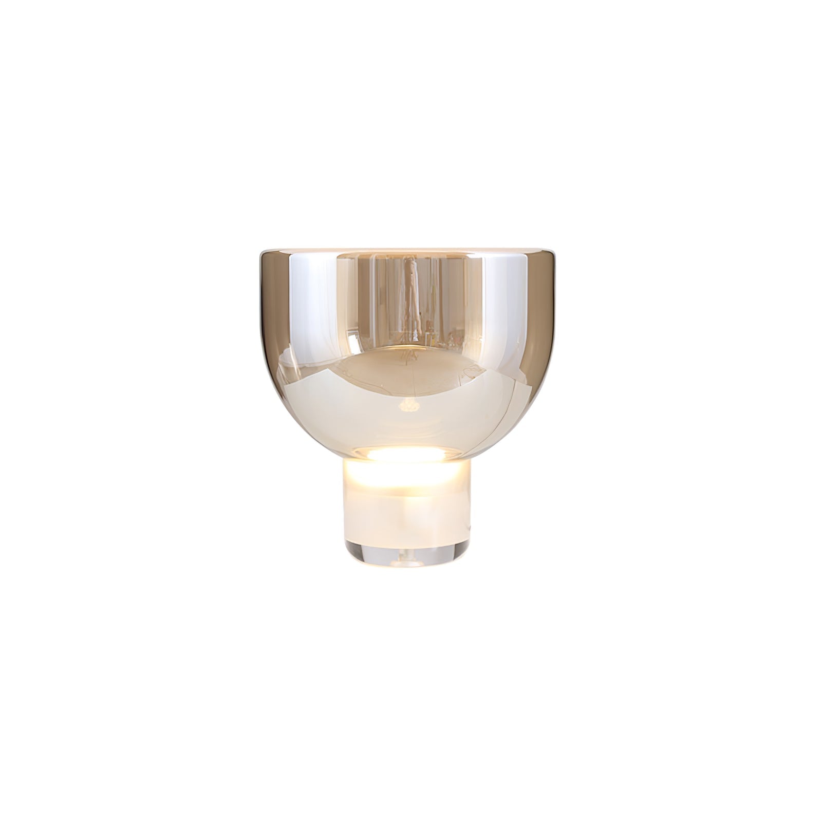 Modern Glass Cone Diffuser Table Lamp Elegant Ambient Desk Lighting for Bedroom and Living Room