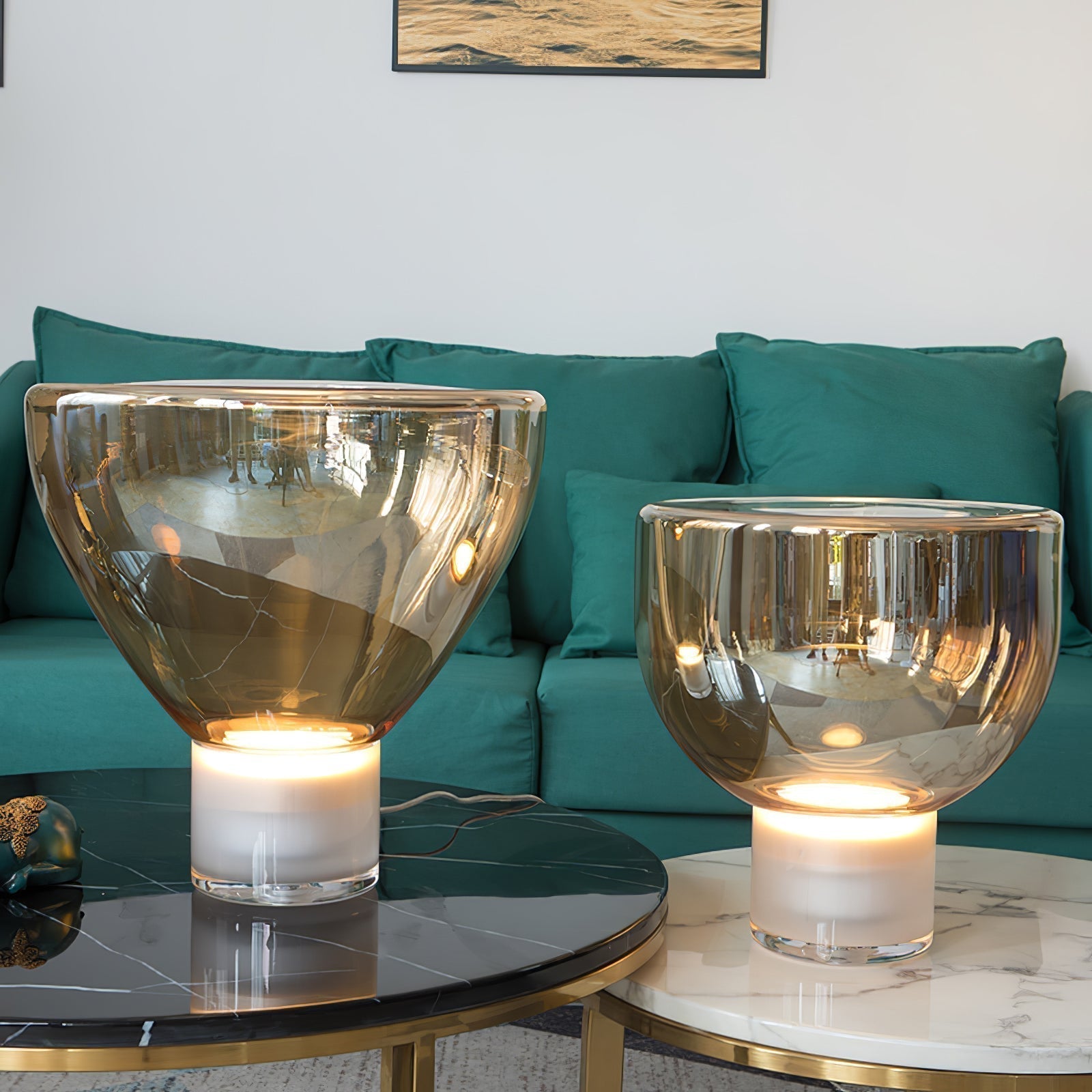 Modern Glass Cone Diffuser Table Lamp Elegant Ambient Desk Lighting for Bedroom and Living Room