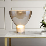 Modern Glass Cone Diffuser Table Lamp Elegant Ambient Desk Lighting for Bedroom and Living Room