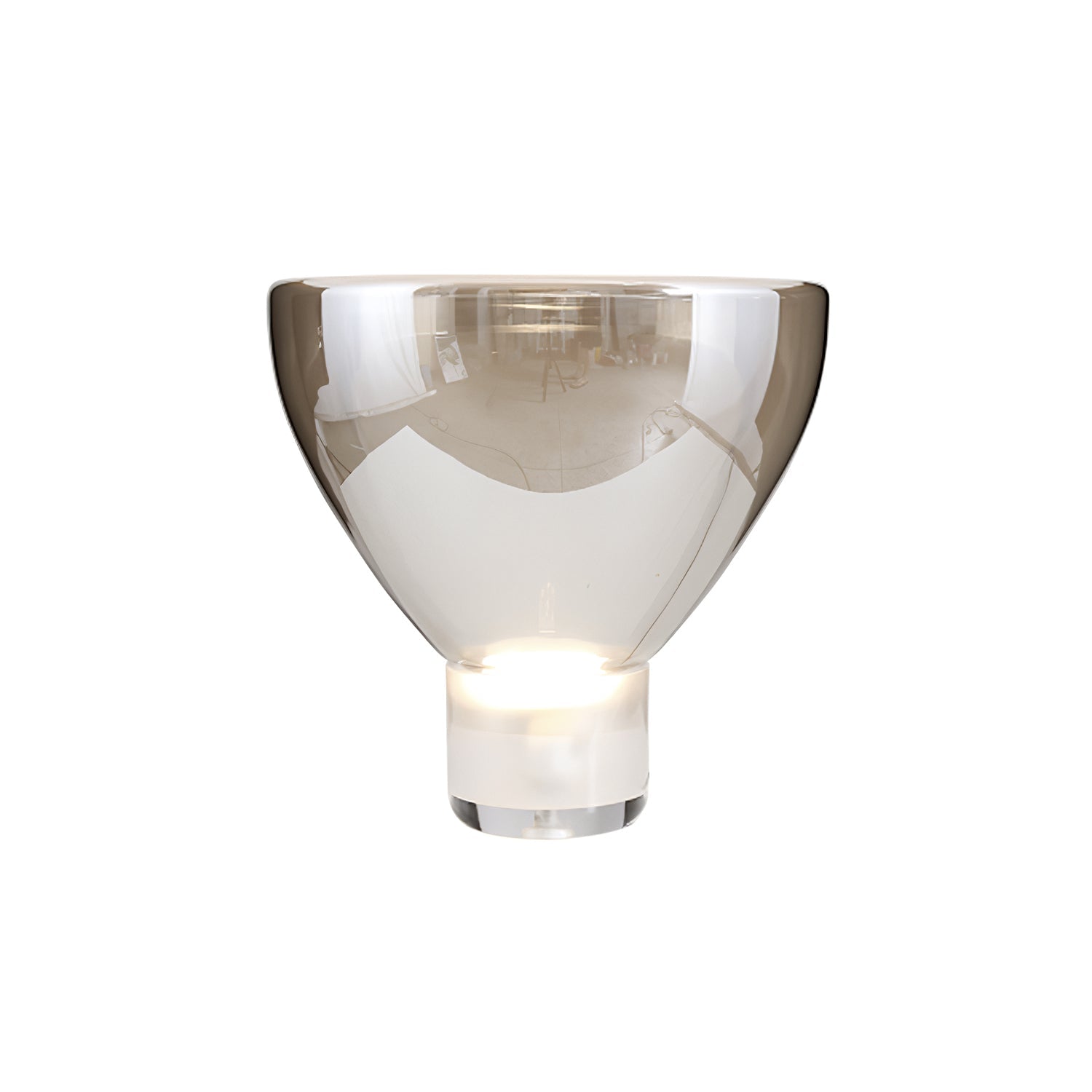 Modern Glass Cone Diffuser Table Lamp Elegant Ambient Desk Lighting for Bedroom and Living Room