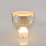 Modern Glass Cone Diffuser Table Lamp Elegant Ambient Desk Lighting for Bedroom and Living Room