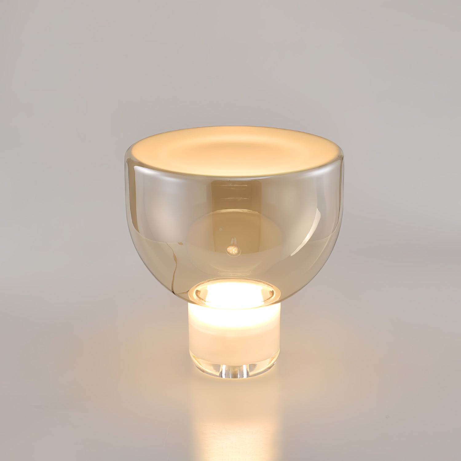 Modern Glass Cone Diffuser Table Lamp Elegant Ambient Desk Lighting for Bedroom and Living Room