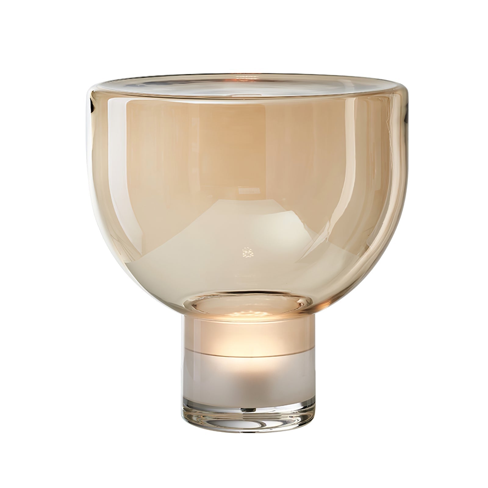 Modern Glass Cone Diffuser Table Lamp Elegant Ambient Desk Lighting for Bedroom and Living Room