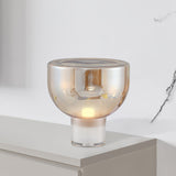Modern Glass Cone Diffuser Table Lamp Elegant Ambient Desk Lighting for Bedroom and Living Room