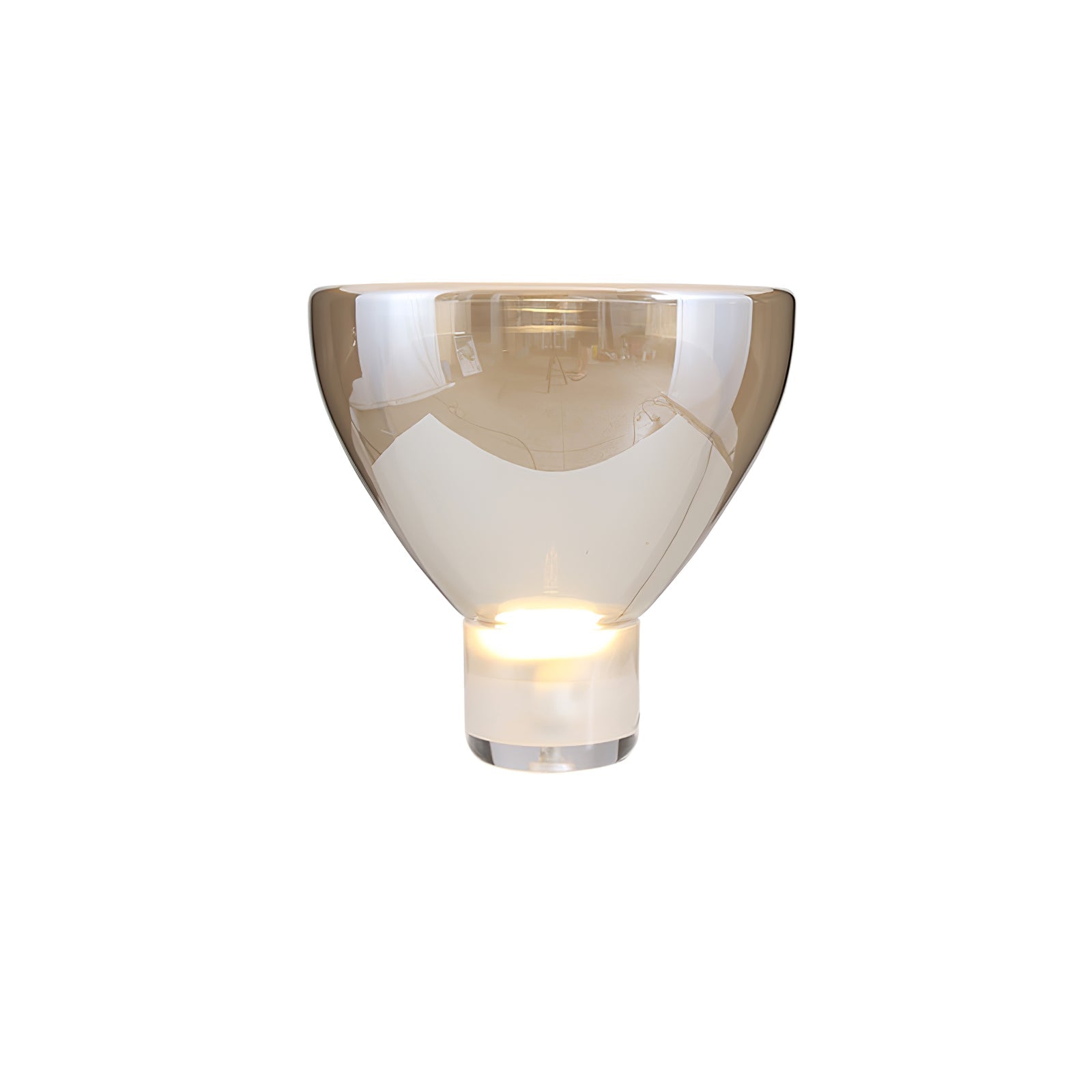 Modern Glass Cone Diffuser Table Lamp Elegant Ambient Desk Lighting for Bedroom and Living Room